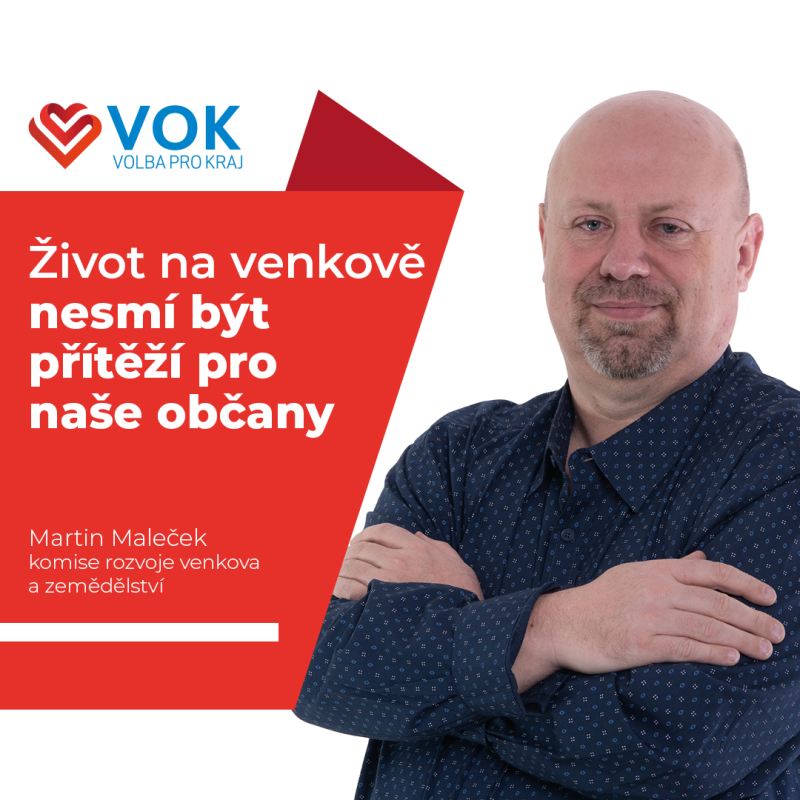 Martin Maleček člen předsednictva hnutí Volba pro kraj a starosta Hroznětína