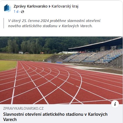 Otevření atletický stadion Karlovy Vary Jakub Novotný